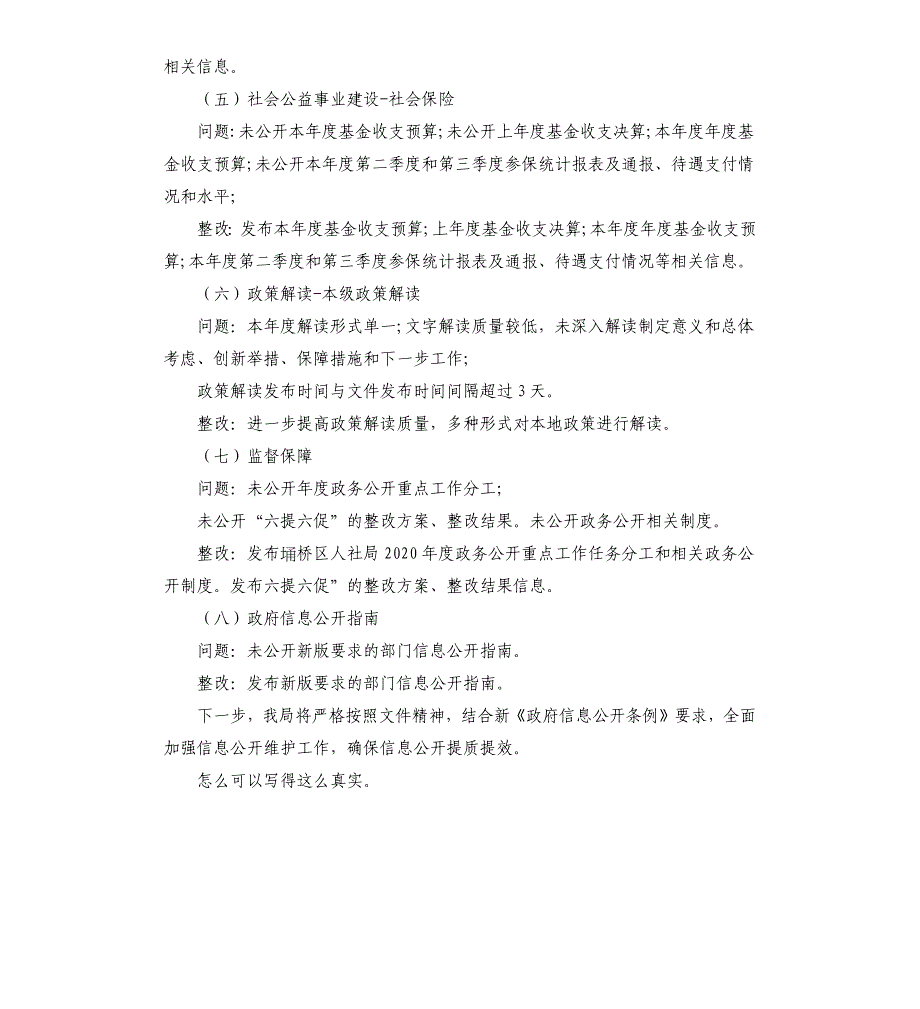 2020年政务公开自查整改情况汇报_第3页