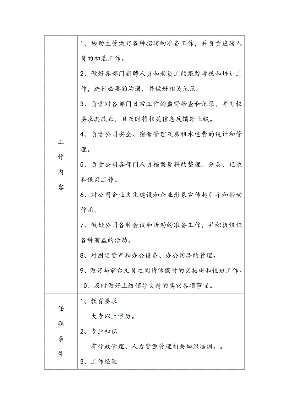 ____公司行政部岗位设置说明书_第4页